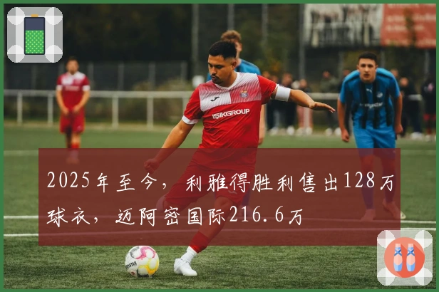 2025年至今，利雅得胜利售出128万球衣，迈阿密国际216.6万